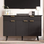 Mobile buffet credenza a coste, credenza autoportante in legno grande da 47 pollici per coffee bar