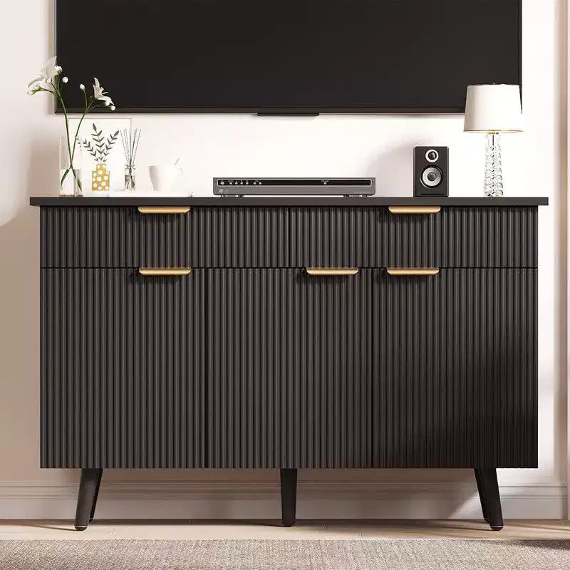 Mobile buffet credenza a coste, credenza autoportante in legno grande da 47 pollici per coffee bar