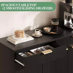 Mobile buffet credenza a coste, credenza autoportante in legno grande da 47 pollici per coffee bar