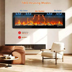 Coolmee 88 pollici camino elettrico, intelligente da incasso o a parete, controllo WiFi, doppia potenza di riscaldamento 750/1500W, 12 colori fiamma, touch screen, timer
