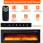 Coolmee 88 pollici camino elettrico, intelligente da incasso o a parete, controllo WiFi, doppia potenza di riscaldamento 750/1500W, 12 colori fiamma, touch screen, timer