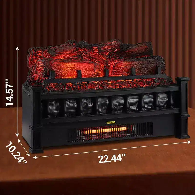 Coolmee Ceppi Elettrici per Camino da 20 Pollici, Riscaldatore a Inserto con Colori della Fiamma Regolabili, Riscaldamento 750w/1500w, Protezione dal Surriscaldamento