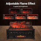 Coolmee Ceppi Elettrici per Camino da 20 Pollici, Riscaldatore a Inserto con Colori della Fiamma Regolabili, Riscaldamento 750w/1500w, Protezione dal Surriscaldamento