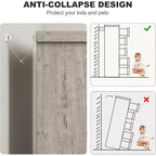Acekool Cassettiera Moderna a 5 Cassetti in Grigio - Maniglie Incassate, Ampio Spazio di Archiviazione per Camera da Letto, Cameretta, Ingresso