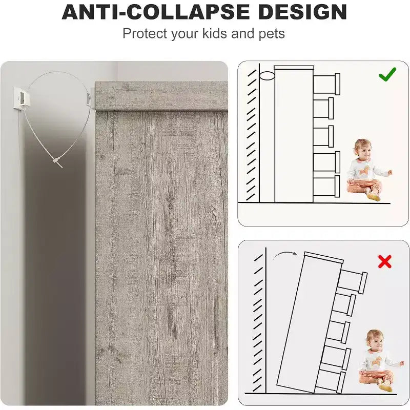 Acekool Cassettiera Moderna a 5 Cassetti in Grigio - Maniglie Incassate, Ampio Spazio di Archiviazione per Camera da Letto, Cameretta, Ingresso