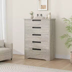 Acekool Cassettiera Moderna a 5 Cassetti in Grigio - Maniglie Incassate, Ampio Spazio di Archiviazione per Camera da Letto, Cameretta, Ingresso