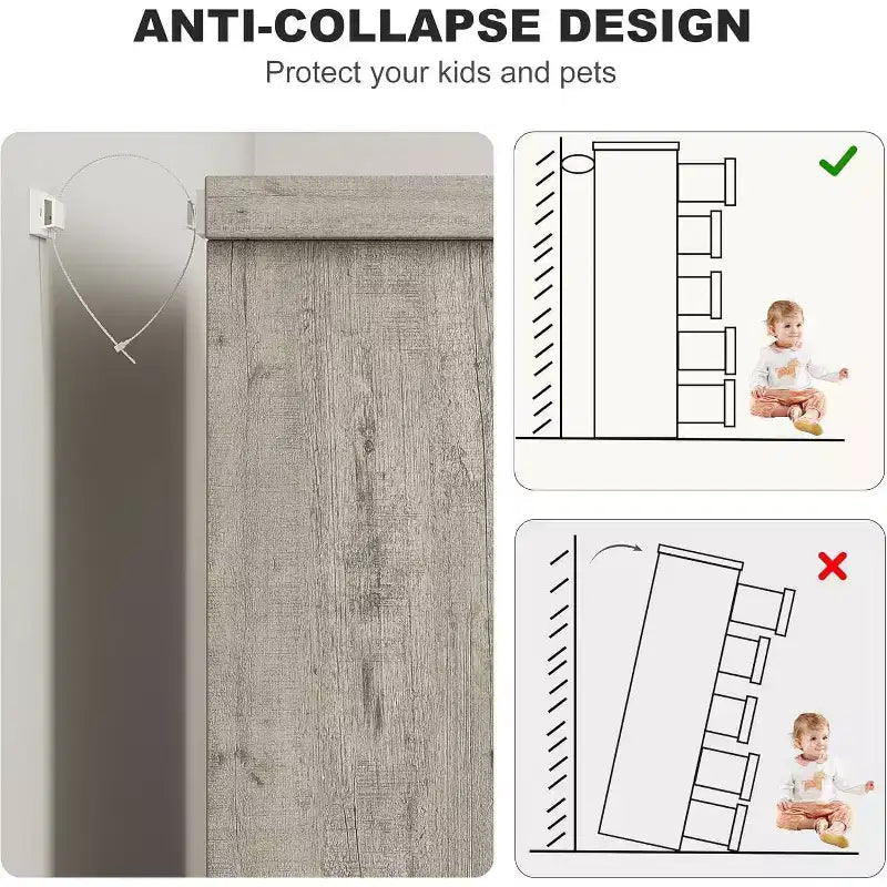 Acekool Cassettiera Moderna a 5 Cassetti in Grigio - Maniglie Incassate, Ampio Spazio di Archiviazione per Camera da Letto, Cameretta, Ingresso