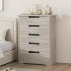 Acekool Cassettiera Moderna a 5 Cassetti in Grigio - Maniglie Incassate, Ampio Spazio di Archiviazione per Camera da Letto, Cameretta, Ingresso
