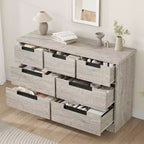 Acekool Cassettiera a 7 cassetti per camera da letto, Comodino moderno grigio con ampio spazio di archiviazione, Design con maniglie integrate, Organizer in legno per soggiorno, cameretta, corridoio
