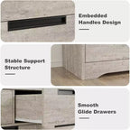 Acekool Cassettiera a 7 cassetti per camera da letto, Comodino moderno grigio con ampio spazio di archiviazione, Design con maniglie integrate, Organizer in legno per soggiorno, cameretta, corridoio