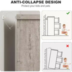 Acekool Cassettiera a 7 cassetti per camera da letto, Comodino moderno grigio con ampio spazio di archiviazione, Design con maniglie integrate, Organizer in legno per soggiorno, cameretta, corridoio