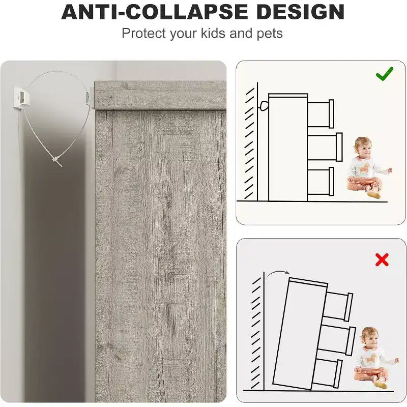 Acekool Cassettiera a 7 cassetti per camera da letto, Comodino moderno grigio con ampio spazio di archiviazione, Design con maniglie integrate, Organizer in legno per soggiorno, cameretta, corridoio