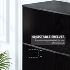 MAYEERTY Armadietto autonomo Armadietto decorativo in legno per casa, ufficio, piccoli spazi, nero, 36*31*16 pollici