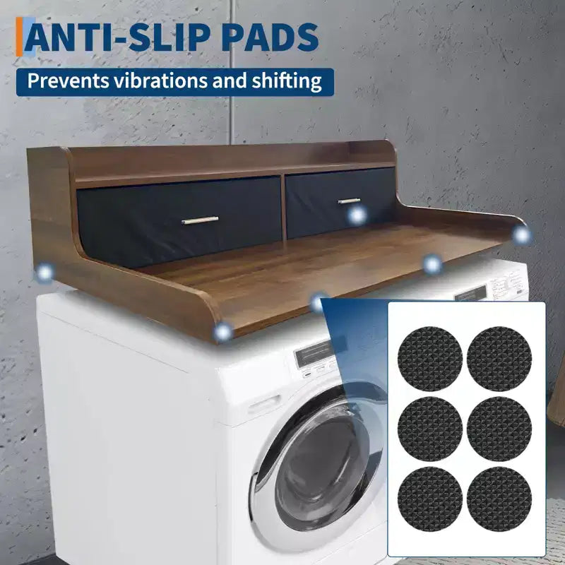 Pannello di Copertura 2 Livelli per Lavatrice e Asciugatrice con 2 Cassetti, Capiente Organizzatore per Lavanderia con Barre Laterali da 7 cm e Antiscivolo, per Piegare i Vestiti