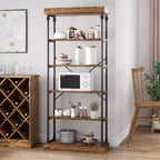 Libreria industriale a 6 ripiani Coolmee, scaffale alto rustico con telaio in metallo, grande espositore vintage per camera da letto, soggiorno e ufficio domestico