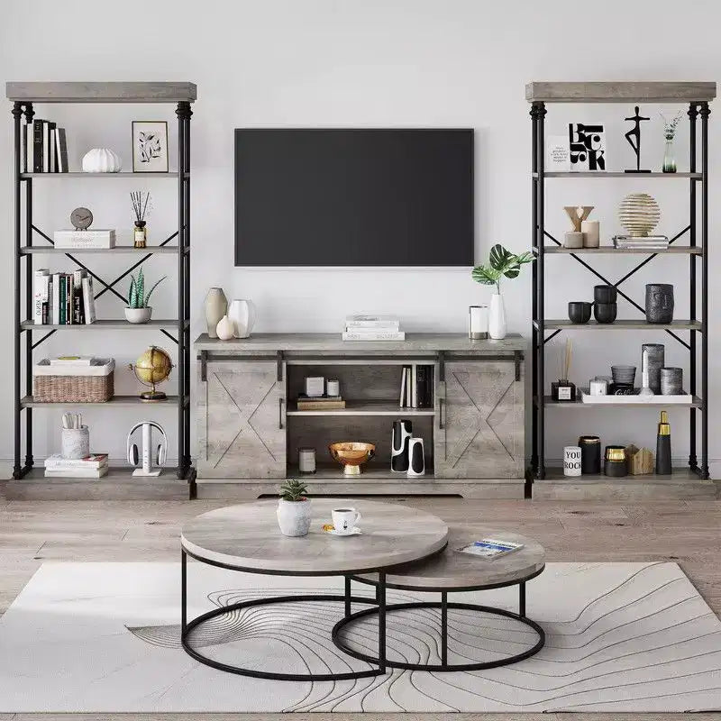 Libreria industriale a 6 ripiani Coolmee, scaffale alto rustico con telaio in metallo, grande espositore vintage per camera da letto, soggiorno e ufficio domestico