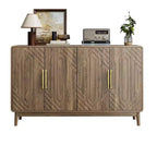 Homy Casa Credenza a 4 ante in noce con vano contenitore per sala da pranzo o soggiorno
