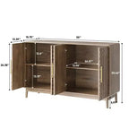 Homy Casa Credenza a 4 ante in noce con vano contenitore per sala da pranzo o soggiorno