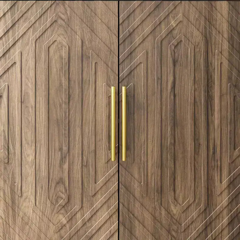 Homy Casa Credenza a 4 ante in noce con vano contenitore per sala da pranzo o soggiorno
