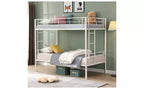 Bellemave Letto a castello singolo su singolo con 2 scale laterali e ringhiera a tutta lunghezza, letto a castello convertibile per bambini, ragazzi, bianco