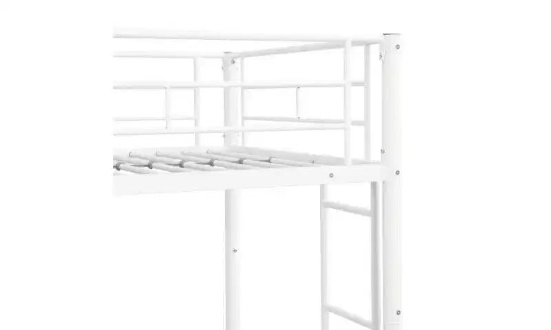 Bellemave Letto a castello singolo su singolo con 2 scale laterali e ringhiera a tutta lunghezza, letto a castello convertibile per bambini, ragazzi, bianco