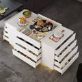 Famapy Multi-Functional Kitchen Island Dresser with High - Gloss Finish: Ample Drawers,Integrated LED,Organized Storage  Maximize Space