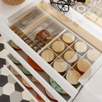 Famapy Credenza da Cucina Multifunzionale con Finitura Lucida: Ampi Cassetti, LED Integrato, Stoccaggio Organizzato, Massimizza lo Spazio