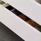 Famapy Credenza da Cucina Multifunzionale con Finitura Lucida: Ampi Cassetti, LED Integrato, Stoccaggio Organizzato, Massimizza lo Spazio