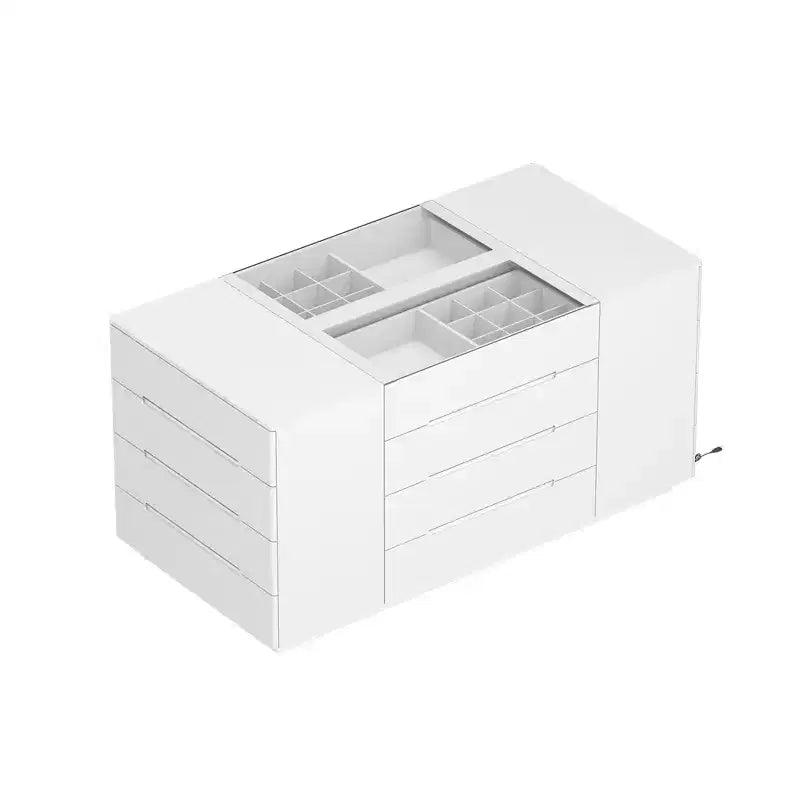 Famapy Credenza da Cucina Multifunzionale con Finitura Lucida: Ampi Cassetti, LED Integrato, Stoccaggio Organizzato, Massimizza lo Spazio