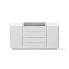 Famapy Credenza da Cucina Multifunzionale con Finitura Lucida: Ampi Cassetti, LED Integrato, Stoccaggio Organizzato, Massimizza lo Spazio