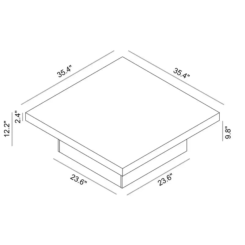 Tavolino da caffè Galano Block in legno multistrato, 35,4 L x 35,4 P x 12,2 A
