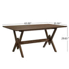 Christopher Knight Home Eleanor Tavolo da pranzo in legno 63 con base doppia a V
