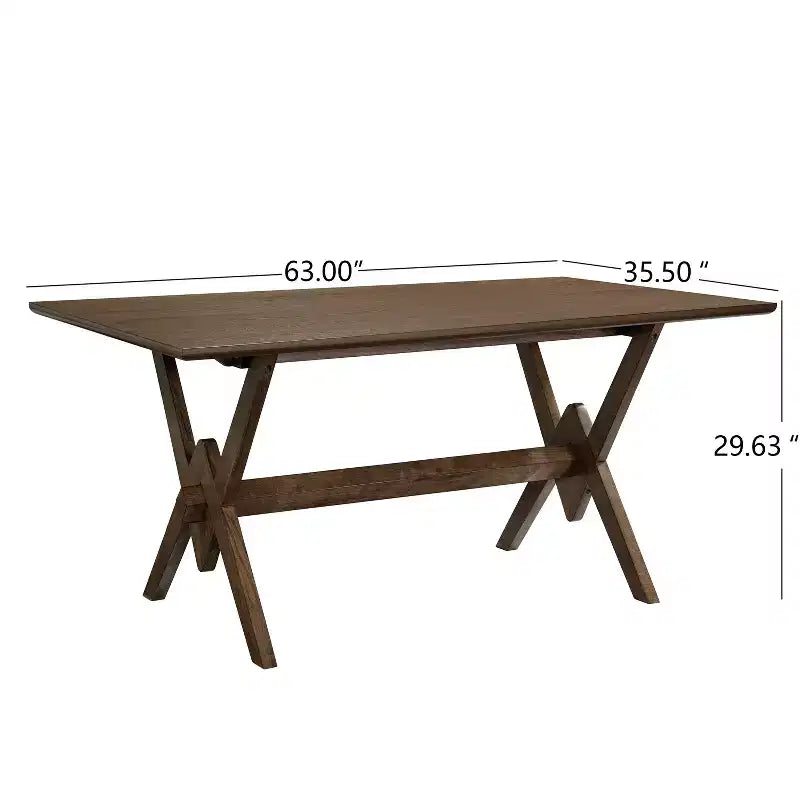 Christopher Knight Home Eleanor Tavolo da pranzo in legno 63 con base doppia a V