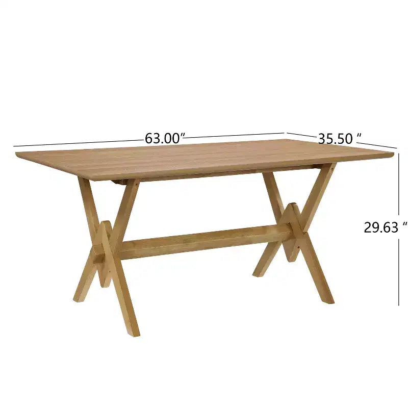 Christopher Knight Home Eleanor Tavolo da pranzo in legno 63 con base doppia a V
