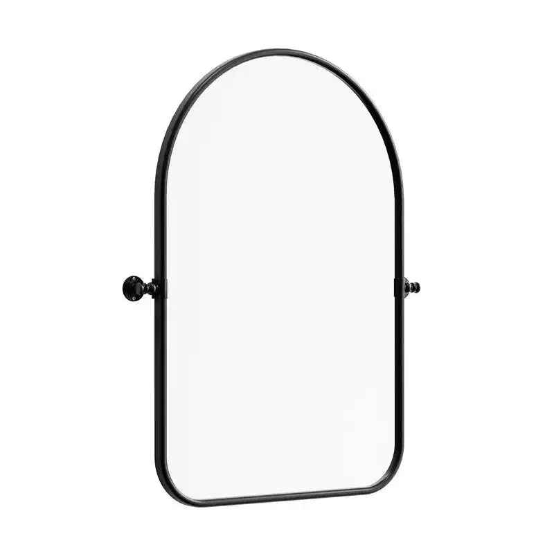 PexFix 36 x 24 Specchio da parete nero in ferro ad arco a bilico Inclinabile per bagno Specchio da trucco con cornice in metallo regolabile per camera da letto Soggiorno