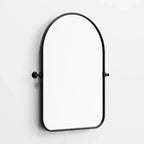 PexFix 36 x 24 Specchio da parete nero in ferro ad arco a bilico Inclinabile per bagno Specchio da trucco con cornice in metallo regolabile per camera da letto Soggiorno
