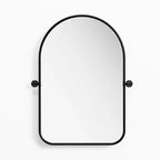 PexFix 36 x 24 Specchio da parete nero in ferro ad arco a bilico Inclinabile per bagno Specchio da trucco con cornice in metallo regolabile per camera da letto Soggiorno