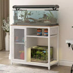 Supporto per Acquario con Prese Elettriche, Stand per Acquario in Metallo da 40-50 Galloni con Armadietto per Accessori