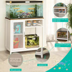 Supporto per Acquario con Prese Elettriche, Stand per Acquario in Metallo da 40-50 Galloni con Armadietto per Accessori