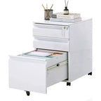 CuisinSmart Classificatore a 3 cassetti, con 4 ruote, Armadietto portadocumenti con serratura per cartelle A4, formato Lettera, Legale, Mobiletto schedario per Ufficio e Studio