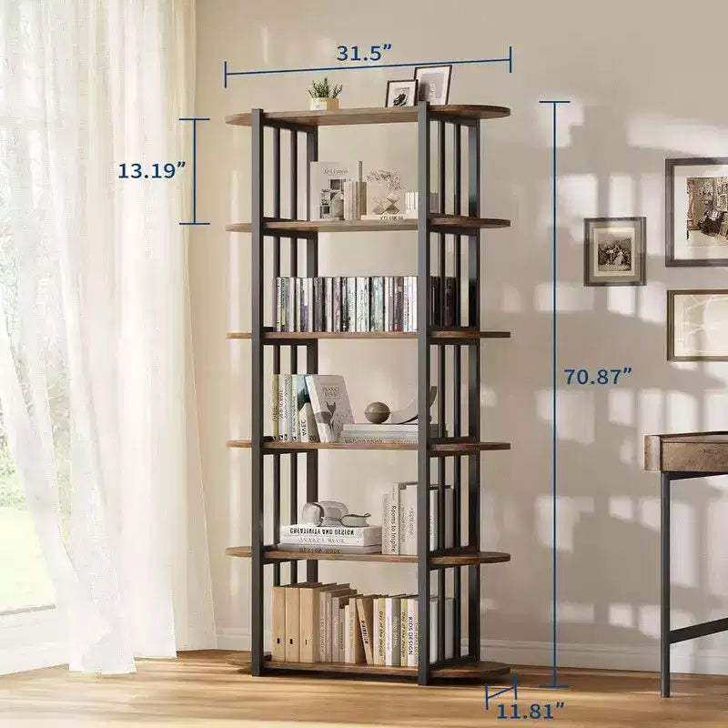 Libreria, scaffale a 6 ripiani, unità di stoccaggio industriale a colonna