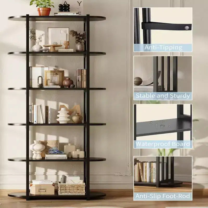 Libreria, scaffale a 6 ripiani, unità di stoccaggio industriale a colonna