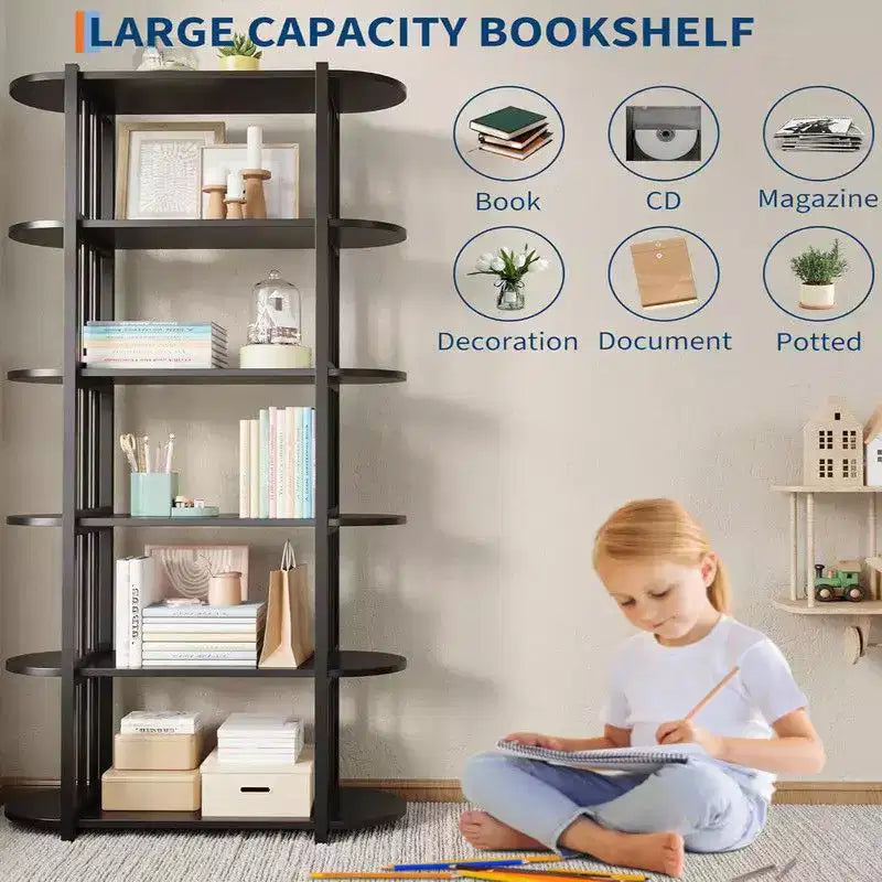 Libreria, scaffale a 6 ripiani, unità di stoccaggio industriale a colonna
