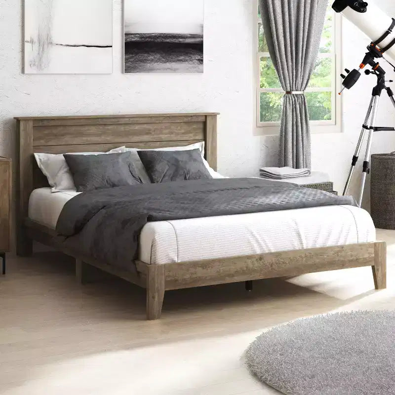 Letto Galano Queen Tiena Lencia con testiera in Rovere Nodoso