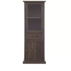 Credenza Alta Moderna con Ante e Ripiani in Vetro - Madia Versatile Autoportante con Cassetto per Soggiorno, Cucina, Sala da Pranzo e Ufficio