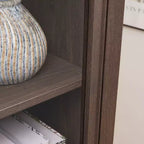 Vetrinetta in vetro a 4 ripiani, elegante vetrina espositiva con ante a ribalta in vetro, perfetta per collezionisti, espositore, libreria elegante