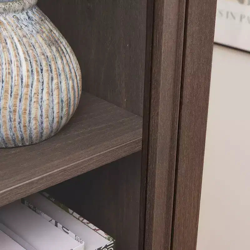 Vetrinetta in vetro a 4 ripiani, elegante vetrina espositiva con ante a ribalta in vetro, perfetta per collezionisti, espositore, libreria elegante