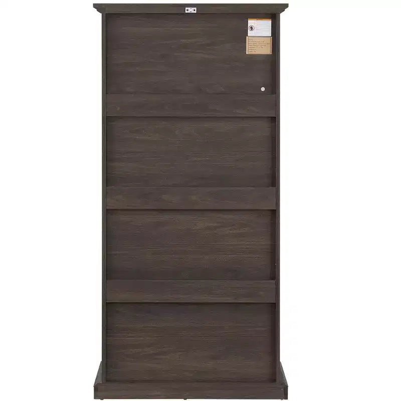 Vetrinetta in vetro a 4 ripiani, elegante vetrina espositiva con ante a ribalta in vetro, perfetta per collezionisti, espositore, libreria elegante