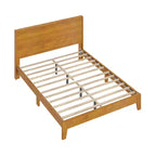 Letto Queen Galano Luxe con testiera e comodini Elira a 2 cassetti, set da 2 in noce ambrato