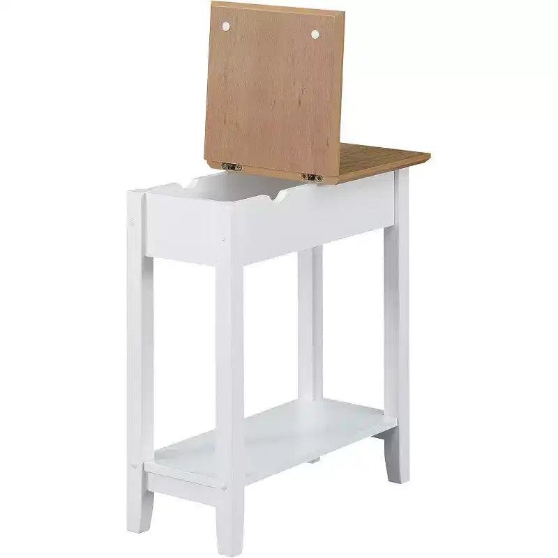 HomeStock Belmont Tavolino laterale con ripiano ribaltabile e stazione di ricarica integrata, porte USB, prese di corrente e vano portaoggetti nascosto per gli elementi essenziali del soggiorno